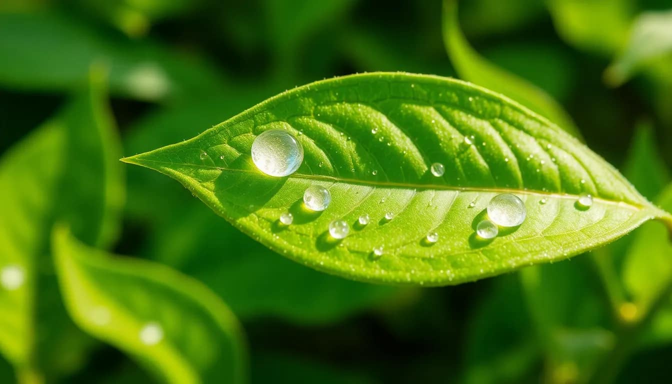 A fresh green tea leaf representing Best Green Tea for Antioxidants, emphasizing its purity and protective qualities.