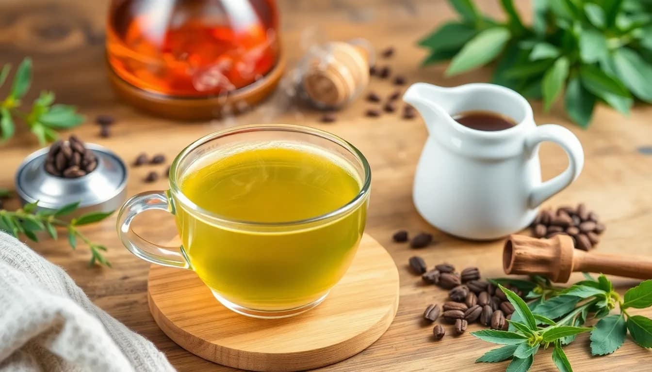 2 leaves and a bud tea - brewing comparison image of tea and coffee