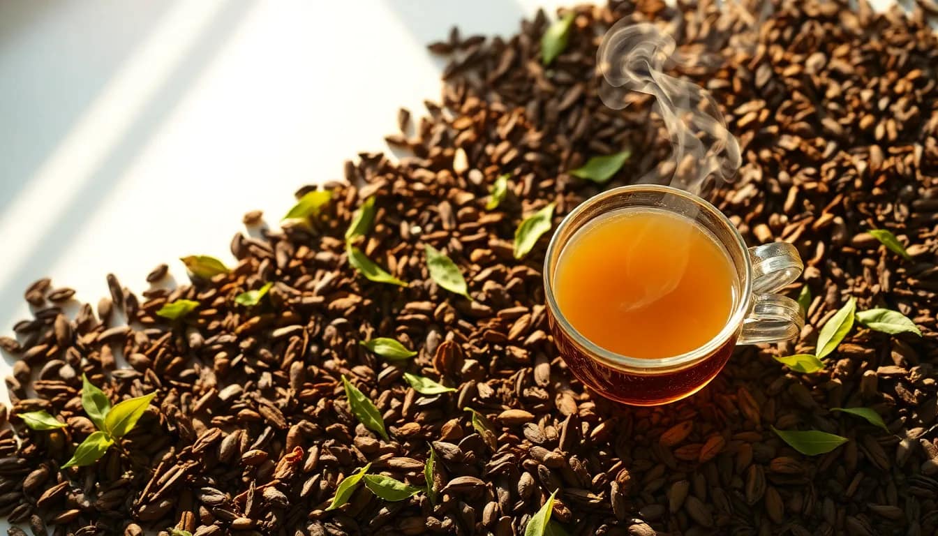 Best assam tea - vibrant flat lay showcasing energy-boosting Assam tea