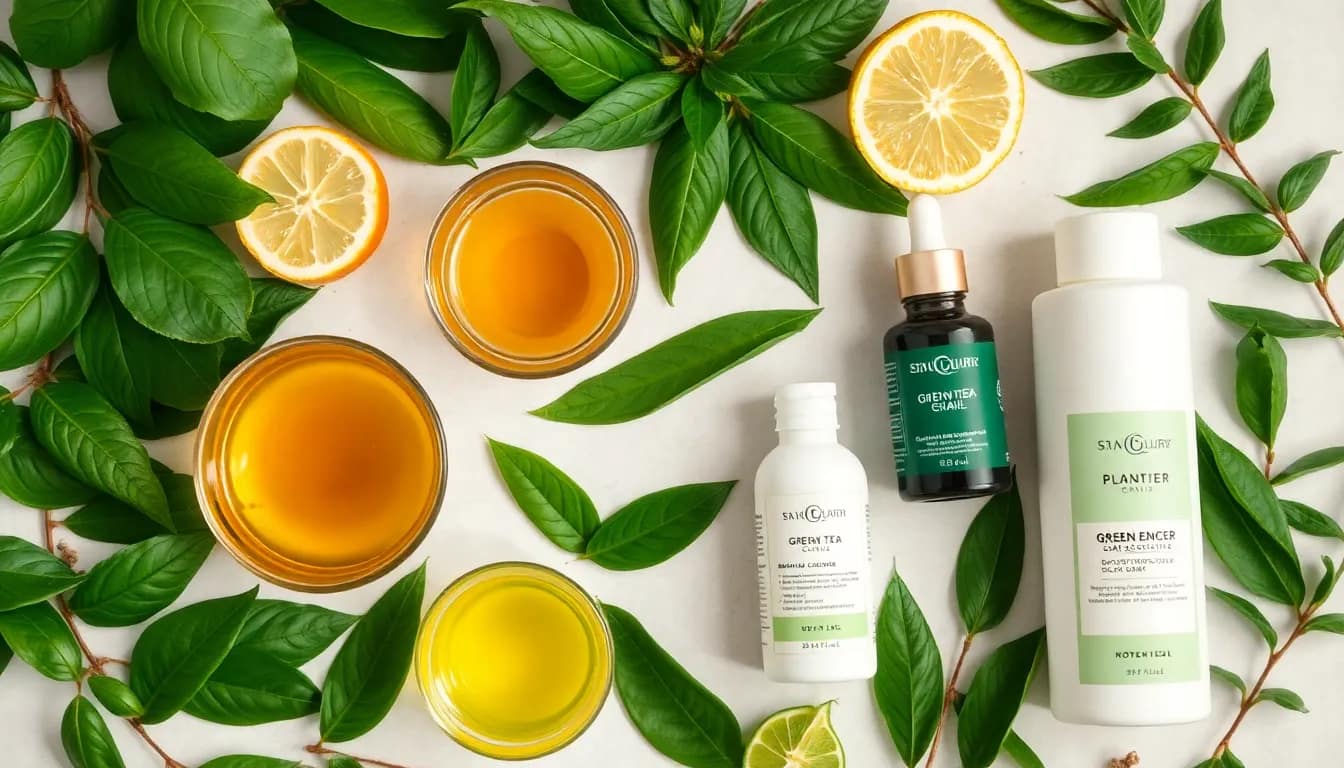 Which green tea is best for skin - showcasing green teas and skincare synergy