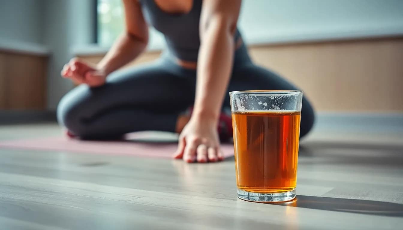 A fit individual preparing for exercise with Green Tea Before Workout, highlighting its benefits for performance enhancement.