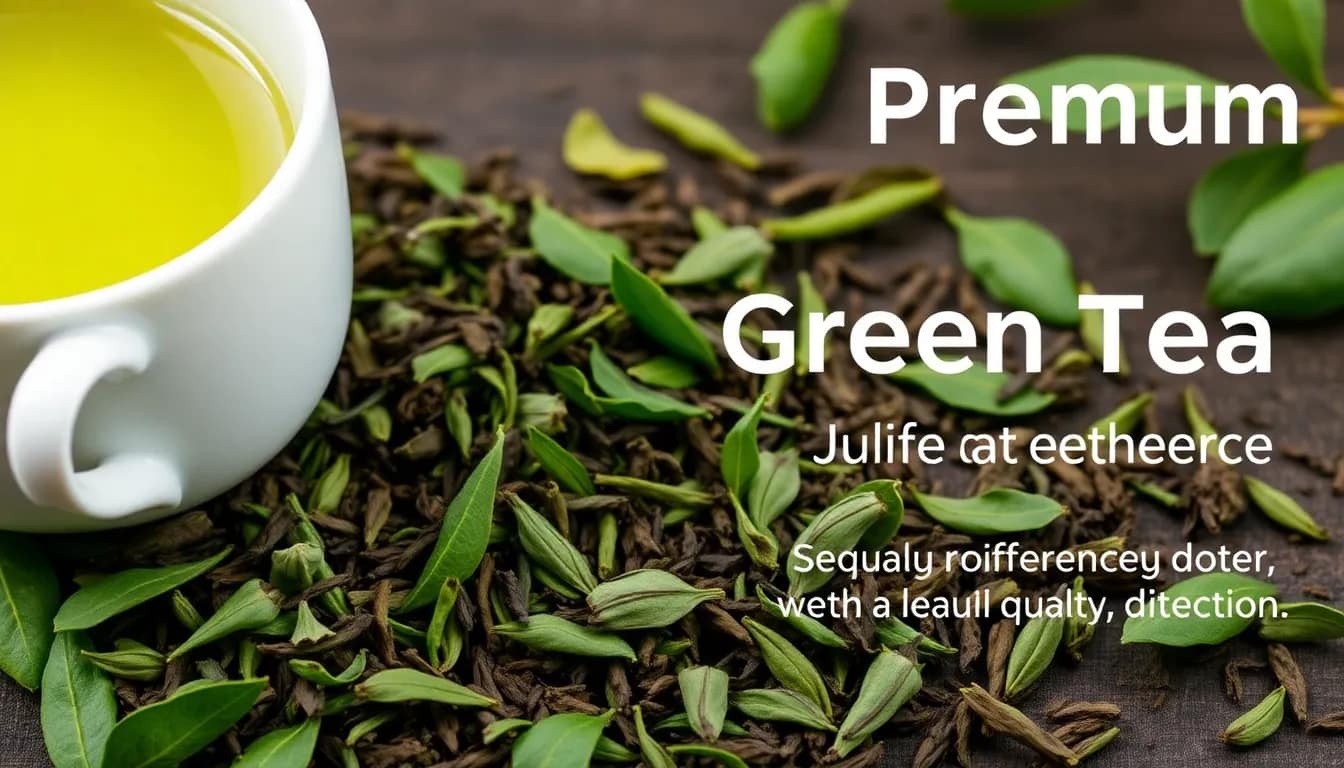 An elegant display of Green Tea for Antioxidants illustrating premium quality and health benefits.