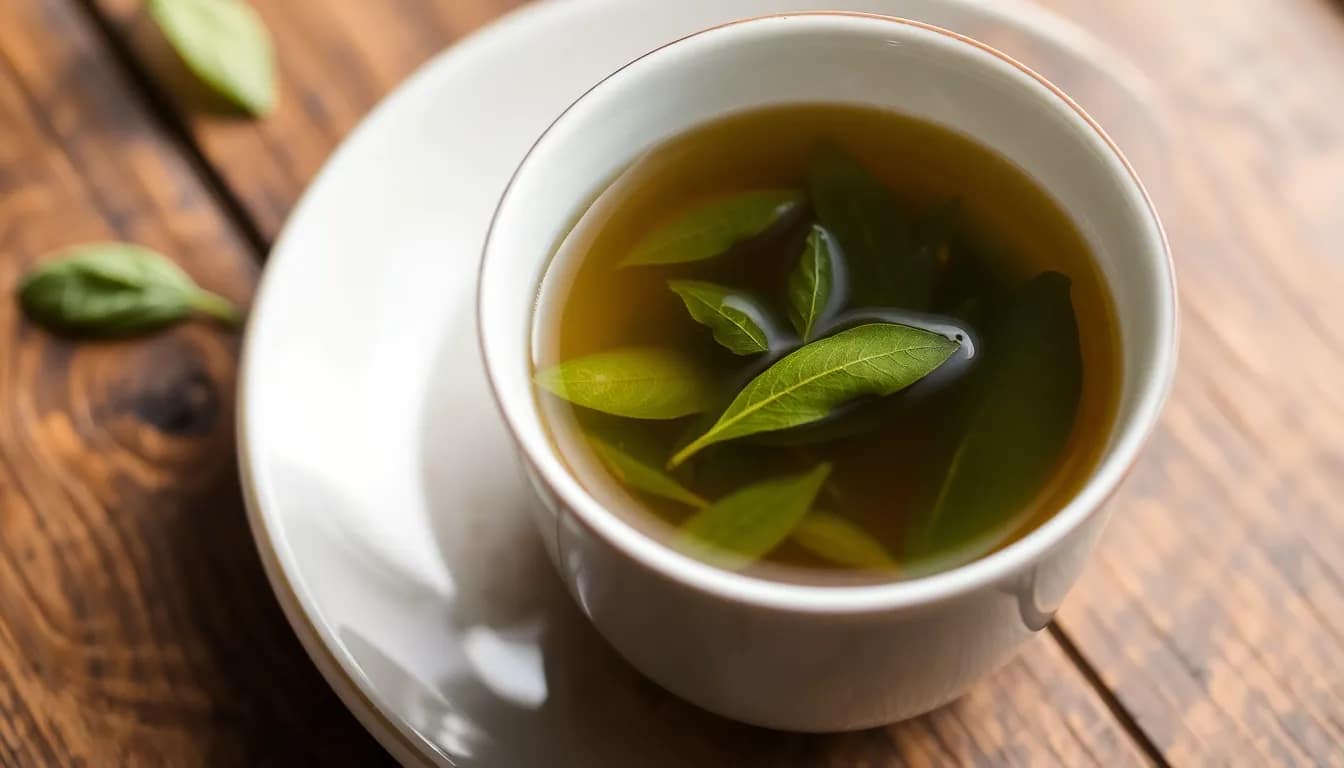 loose leaf green tea - Brewed loose leaf green tea in a cup, showcasing its inviting color and flavor profile.
