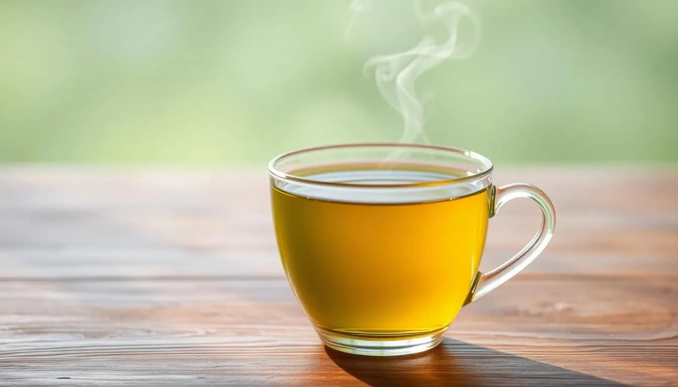 green tea for hormonal balance - steaming cup of green tea