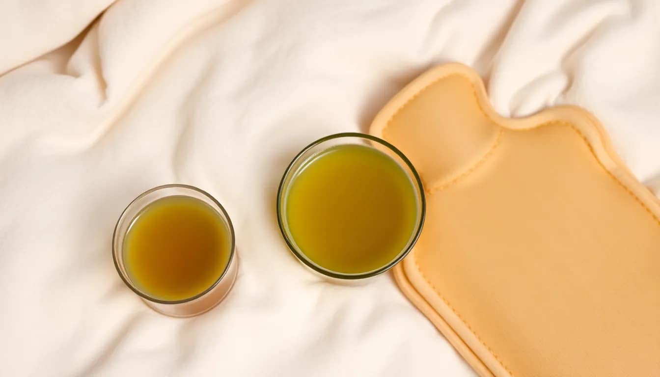 green tea in periods: A warm cup and a hot water bottle for comfort.