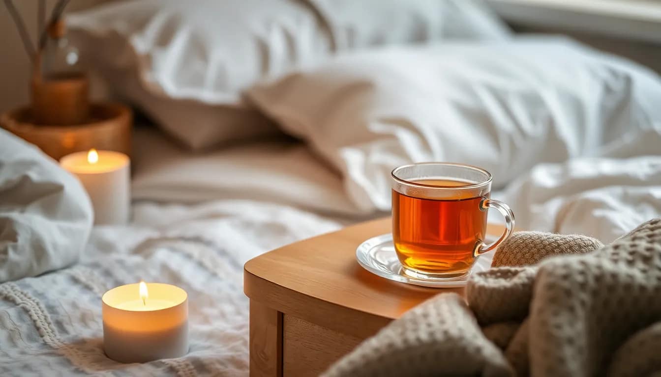 best tea for pregnancy - relaxing atmosphere with herbal tea and calming elements